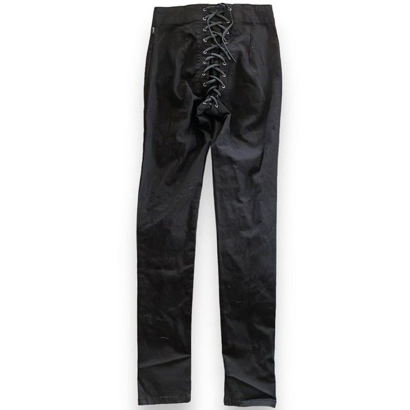 Tripp NYC High Waisted Black Corset Faux Leather Lace Up Skinny Pant Size 3 - Picture 3 of 4